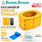 Bamm Bamm Katlanabilir Çocuk Tuvaleti, Portatif Lazımlık (Sarı)