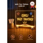 Torima Led Işıklı Çizim Boyama Tahtası 7 Adet Kalem Hediyeli Neon Işıklı Eğitici Not Tahtası LWB01