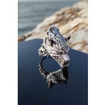 Trend Collection Antik Gümüş Kaplama Ayarlanabilir Erkek Kurt Yüzük Metal Yapı Taşsız