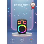 Torima Bluetooth Hoparlör Rgb Işıklı Mikrofonlu 12W Kablosuz Taşınabilir Hoparlör D81 Siyah