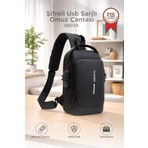 Torima Omuz Çantası Şifreli Usb Şarjlı Günlük Çanta 88039 Siyah