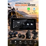 Robeve 8.1 Inç Motosiklet Carplay Android Auto Navigasyon Ekranı – IPS Dokunmatik Ekran, Ön Arka Dvr Kamera, Tpms Lastik Basınç Sensörü, Gps Hız Göstergesi, Kablosuz Gidon Kumandası, IP67 Su Geçirmez