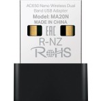 Mercusys MA20N, AC650 Mbps Kablosuz Dual-Band Nano USB Adaptör