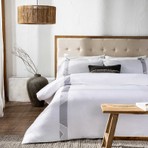 Chakra Free Bamboo King Size Duvet Cover Set 230X220 cm White/grey