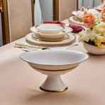 Karaca Royal Bone Victoria Footed Gondola Dish Gold