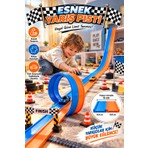 Plastmarket Esnek Yarış ve Aksiyon Pisti Araba Yolu Flex Track Oyun Pisti 4,5 Metre Çift Renkli