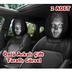 Plankton Tasarım Korkunç Kız Çift Taraflı Dekoratif Oto Başlık Kılıfı/Maske 2'li