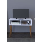 Remaks Beyaz Retro TV Sehpası Ünitesi Modern Tasarım 72 cm Genişlik 60 cm Yükseklik Suntalam Malzeme