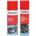 Würth Motor Temizleyici Sprey 500 ml ve Koruma Cilası 400 ml Yüksek Kaliteli Araç Bakım Ürünü
