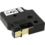 Dymo D1 Foogy KAĞIT Şerit Etiket 12 mm x 7 mt Beyaz Üzeri Siyah 1 Adet Ekonomik Kullanım