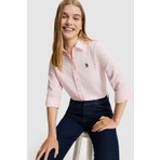 U.S. Polo Assn. Kadın Açık Pembe Uzun Kollu Basic Gömlek 50324791-VR078