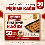 Optimex Pişirme Kağıdı 50 Adet 30X40 cm – Tepsi Boyutunda Kesilmiş Doğal Ağartılmamış Kahverengi Pişirme Kağıdı