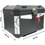 GP Kompozit Base Universal 58 lt Alüminyum Motosiklet Çantası Siyah