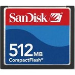 Sandisk 512 MB Compact Flash Hafıza Kartı Hız Parametreleri ve Uyumluluk Sertifikaları ile