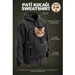 Petolojim Pati Kucağı Sweatshirt (Kanguru Keseli Kedi-Köpek Taşıma Kıyafeti) S/m Beden Oversize