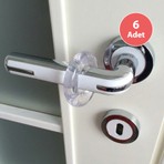 Eym Metali Kapı Kolu Stoperi Şeffaf 6 Adet Esnek Yapı ile Geniş Kapı Kollarına Uygun