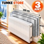 TUMKE 3 Adet Petek Arkası Isı Yalıtım Levhası Alüminyum Isı Yansıtıcı Folyo Radyatör Kalorifer Arkası Yalıtım Levhası