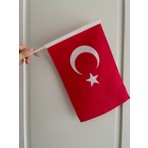 Akyıldız Store (10 Adet) Sopalı Türk Bayrağı 20x30 cm – Bez Alpaka Kumaş