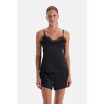 Dagi Siyah Dantel Detaylı Camisole ve Şort