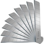 Zimak Geniş Maket Bıçağı Yedeği 10'lu 100x18 mm Gümüş Renkli Keskin Bıçaklar