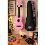 Midex UKX-901PK Pembe Soprano Ukulele (Askı Çanta Metod Pena)