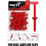 Tayff Professional Çok Amaçlı Cırt Klips, Oto Tampon Şase Klipsi, Ev Bahçe ve Elektrik Panosu Sabitleme Akıllı Klipsi | Kırmızı 12'li Paket