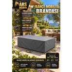 Ars Dizayn Bahçe Mobilya Brandası 260X160X80 cm Masa Sandalye Koruma Örtüsü Kılıf Gri Su Geçirmez