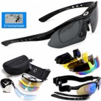 Oakley Polarized 5 Lensli Taktik Gözlük / Tactical Gözlük / Sporcu Airsoft Gözlüğü