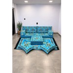 Feyza Decor Home Anadolu Desenli 9 Parça Şark Köşesi Puf ve Kilim Takımı