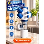 Simay Marketim 6 Girişli Mutfak ve Lavabo Sifonu Koku önleyici ve Kolay Temizlenebilir.BAZI ÜRÜNLERDE ÇATLAMA YAPAN ALT KAPAĞIN MALZEME KALİTESİ ARTTIRILDI.