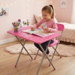 Barbie Lisanslı Katlanabilir Oyun Aktivite ve Çalışma Masası Çocuk Masa Sandalye Seti