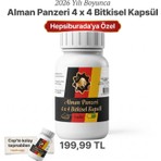 Alman Panzeri 4'lü 4 x 4 Bitkisel Takviye Edici Gıda Kapsülü