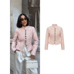  Düğme Detaylı Toz Pembe Ceket
