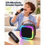 Kaia Life Evde Karaoke Için Çift Mikrofonlu Şarj Edilebilir Kablosuz Hoparlör