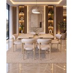 Uzm Home Sfm Serisi 80 x 130 Mutfak Masa Takımı Salon Takımı 6 Sandalyeli Masa Takımı