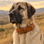 Pati Nuva Hakiki Deri Büyük Irk Köpek Boyun Tasması Taba Xl