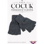 Axe Sportswear Unisex Çocuk Parmaksız Kesik Yarım Parmak Kışlık Örme Triko Eldiven 9 - 15 Yaş