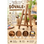 KutuTR Masaüstü Şövale, Ahşap, Mini Şövale, Üç Ayaklı, Resim Şövalesi, Ressam Sehpası 29X35 Kahverengi