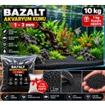 Stone Vera Bazalt Akvaryum Kumu 1-3 mm 10 kg | Siyah Doğal Akvaryum Kumu | 1 kg Kuvars Hediye