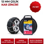 German Kupfermax 12MM No: 8 Profesyonel Oto Kar Zinciri, Binek ve Hafif Ticari Araçlar Için