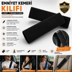 Emniyet Kemeri Kılıfı 2 Adet Siyah Yumuşak Kumaş Omuz Pedi Araç Oto Kemer Koruyucu