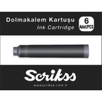 Scrikss 4 Adet Scrikss Dolma Kalem Kartuşu Siyah 6'lı Paket