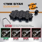 WPI 20 Adet + 4 Yedek Bijon Kapağı 17MM + Sökme Aparatı ( Peugeot - Citreon - Fiat - Renault - Opel - Toyota - Volkswagen - Hyundai - Kia ) Oem: 5408.12 / 9644577080 / 1611818780 / PB9081 / 26050 / 26051