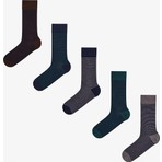 Penti Erkek Lacivert Melanj Pinestripe Pamuklu 5 Çift Soket Çorap