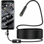 UltraTekno 5.5 mm Endoskop Yılan Kamera 6 LED IP67 Sert Kablo Type-C USB Android OTG PC 2-20 Metre
