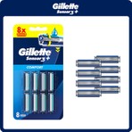 Gillette Sensor3 Yedek Tıraş Bıçağı 8 Adet Konforlu ve Pürüzsüz Tıraş İçin 3 Bıçaklı Sistem