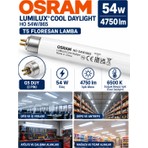 (1 Adet) Osram 54W 865 Beyaz (6500K) G5 duylu T5 Floresan