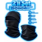 Umut Tekstil Termal Kar Maskesi ve Termal Boyunluk 2'li Set,unisex Termal Kar Maskesi ve Termal Boyunluk