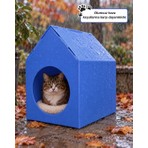 Temel Özel Üretim Plastik Kedi Evi Mavi