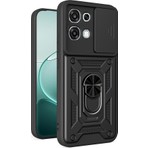 Oppo A6 Pro Kılıf Sürgülü Kamera Koruyucu Manyetik Standlı Tank Koruma Marsilyan